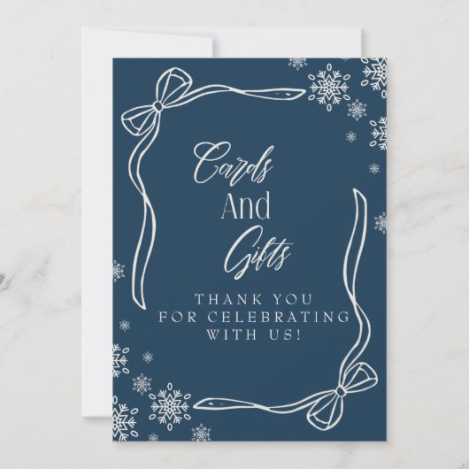 Winter Coquette Kaarten en geschenken Tafelteken (Achterkant)