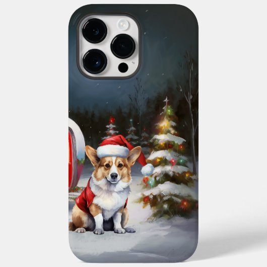 Winter Corgi Caravan Kerstavontuur Case-Mate iPhone Case (Achterkant)