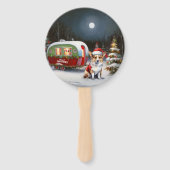 Winter Corgi Caravan Kerstavontuur Handwaaier (Voorkant)