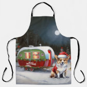 Winter Corgi Caravan Kerstavontuur Schort (Voorkant)