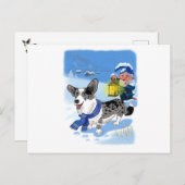 Winter Corgi Feestdagenkaart (Voorkant / Achterkant)