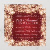 Winter Corporate Fundraiser Party Gold & Red Kaart (Voorkant / Achterkant)