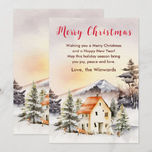 Winter Cottage Kerstvakantie Vrolijk Kerstfeest Feestdagenkaart