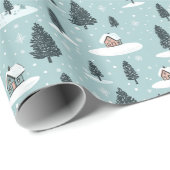 Winter Cottage Pattern Cadeaupapier (Rol Hoek)