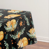 Winter Cottcore Sleeping Fox Black Tablecloth Tafelkleed (Voorbeeld)