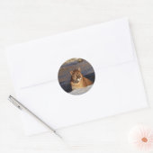 Winter Cougar Ronde Sticker (Envelop)