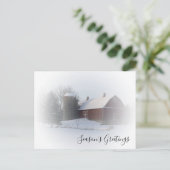 Winter Country Barn Business Seasons Greetings Briefkaart (Staand voorkant)