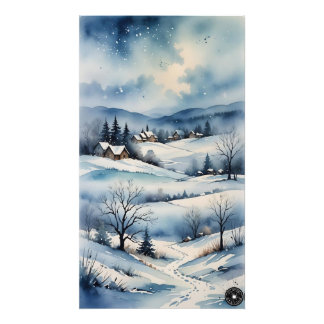 Winter Countryside Print Foto Afdruk