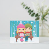 Winter Couple Briefkaart (Staand voorkant)