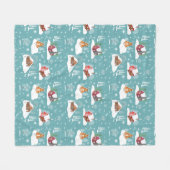 Winter Cozy Cabin Pattern Fleece Deken (Voorkant (Horizontaal))