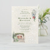 Winter Cozy Living Room Wedding Invitations (Staand voorkant)