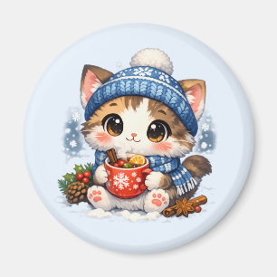Winter Cozy Mok Kitty – Schattige Kat met Warme Dr Magneet