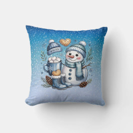 Winter Cozy Snowman Kussen