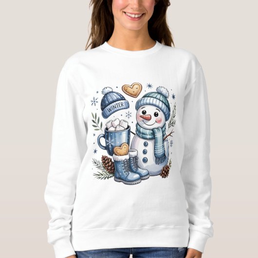 Winter Cozy Snowman Trui (Voorkant)