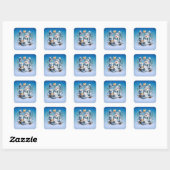 Winter Cozy Snowman Vierkante Sticker (Vel)