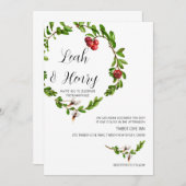 Winter Cranberry bruiloft uitnodigen Kaart (Voorkant / Achterkant)