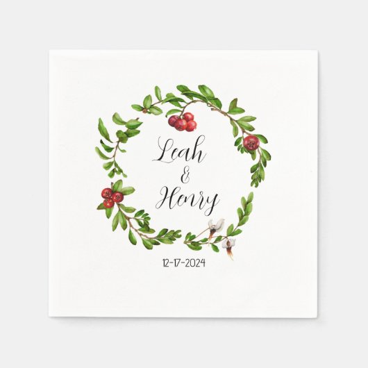 Winter Cranberry Cocktail servetten (Voorkant)