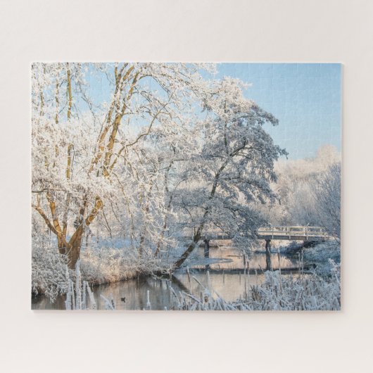 Winter Creek & Bridge, 520 pièces Jigsaw Puzzle (Horizontal)