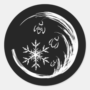 Winter Crest Ronde Sticker