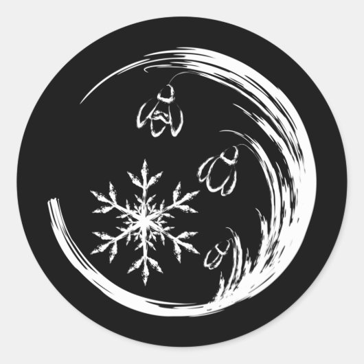 Winter Crest Ronde Sticker (Voorkant)