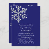 Winter Crystal Sweet 16th Birthday Invite indigo Kaart (Voorkant / Achterkant)