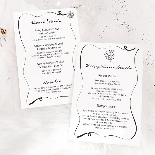 Winter Cupid Ski Wedding Details Kaart
