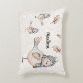 Winter Cute Sparrow Illustration Accent Kussen (Voorkant(Verticaal))