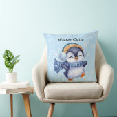 Winter Cutie | Cute Penguin Decorative Pillow Kussen (Stoel)