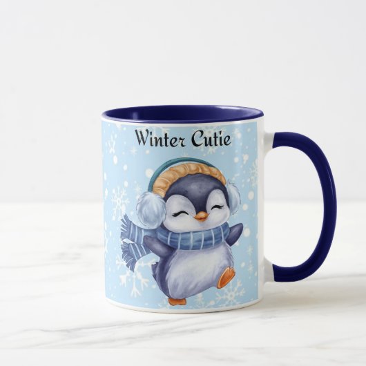 Winter Cutie | Cute Penguin Winter Coffee Mug Mok (Rechts)