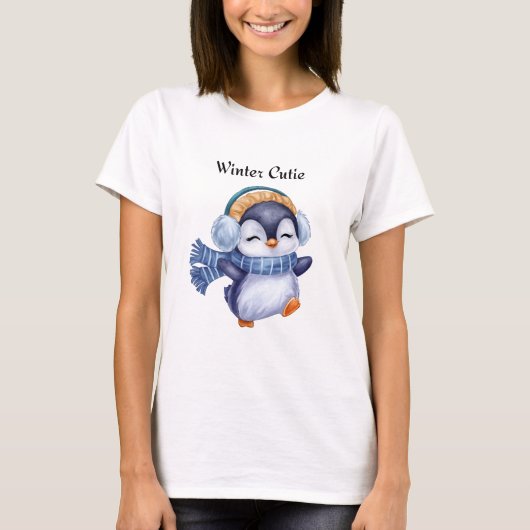 Winter Cutie | Cute Penguin Winter T-Shirt (Devant)