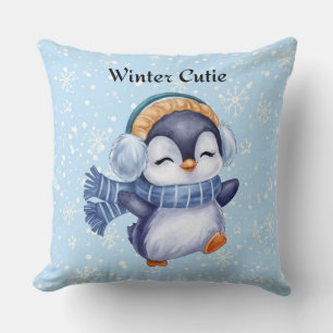 Winter Cutie Cute Pinguïn Sierkussen