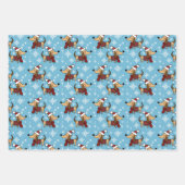Winter Dachshund Dog Wrapping Paper Set van 3 (Voorkant)