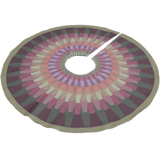 Winter Dahlia in warme gedempte kleuren Kerstboom Rok (Gekanteld)