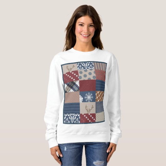 Winter Day Patchwork Trui (Voorkant volledig)