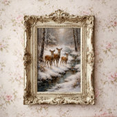 Winter Deer by Forest Stream Poster