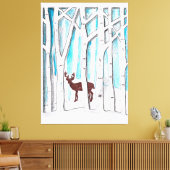 Winter Deer Canvas Afdruk (Insitu (Woonkamer))