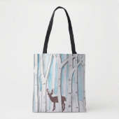 Winter Deer design op een Canvas tas (Voorkant)