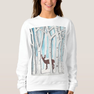 Winter Deer design op een hoodie/Sweatshirt Trui