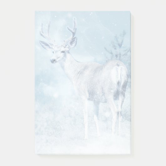 Winter Deer en Pine Trees Post-it® Notes (Voorkant)