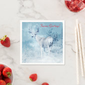 Winter Deer en Pine Trees Seasons Greetings Servetten (Insitu)