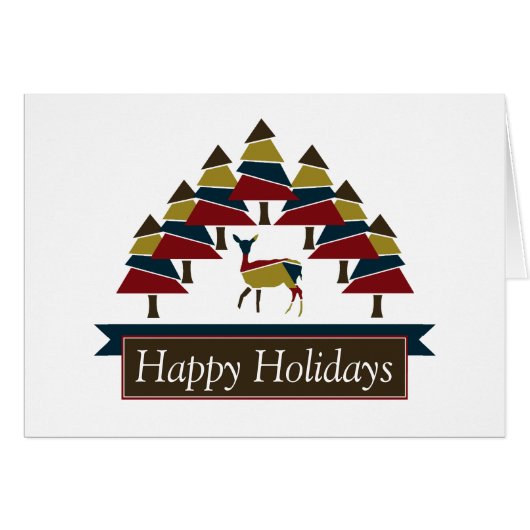 Winter Deer Forest Joyeuses Vacances (Devant horizontal)