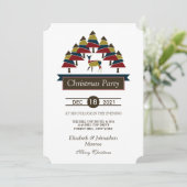 Winter Deer Forest-kerstfeest uitnodiging (Staand voorkant)