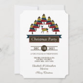 Winter Deer Forest-kerstfeest uitnodiging (Voorkant)