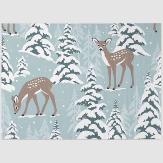 Winter Deer Holiday | kerstpapier Tissuepapier (Voorkant)
