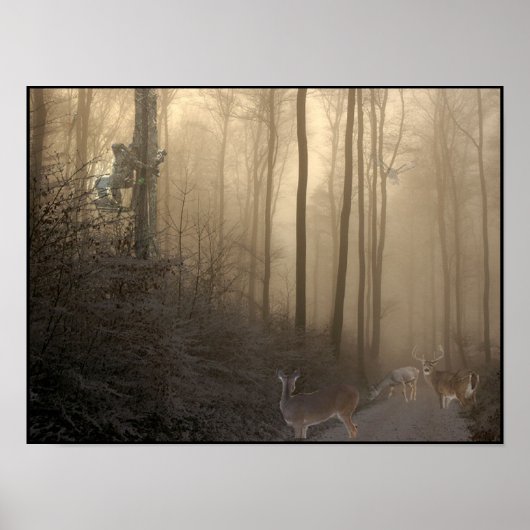 Winter Deer Scene Poster (Voorkant)