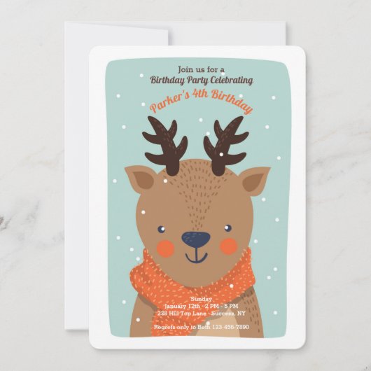 Winter Deer Uitnodiging (Voorkant)