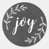 Winter Dennenkranstuin Kerstvreugde Ronde Sticker (Voorkant)