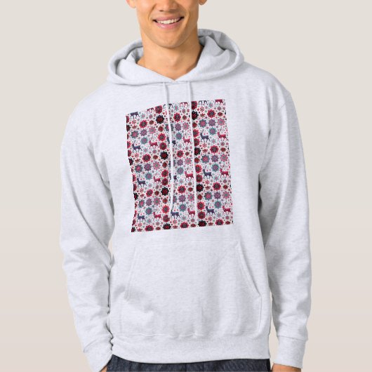 Winter Design Mannen Pattern Hooded Sweatshirt (Voorkant)