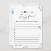 Winter Devinez The Baby Food Baby shower Carte de  (Devant)