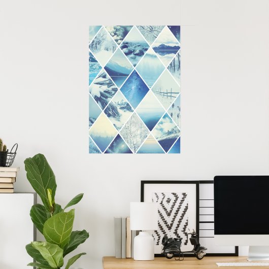Winter Diamond Pattern Poster (Thuiskantoor)